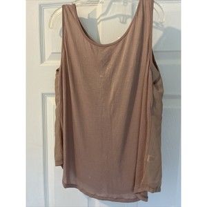 PAPAYA Active large Women shell taus Sleeveless Sports Stretch button back NWT